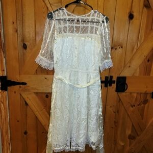 Vintage Gunne Sax Lace Sheer  Dress Womens Size Small